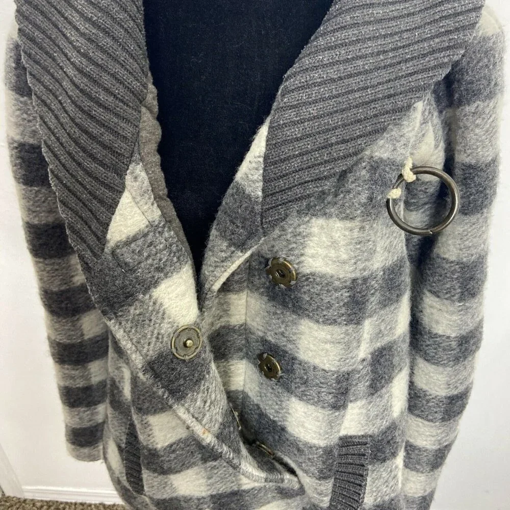 Free People Wool Plaid Shacket Woman 6 Small Collared‎ Loose